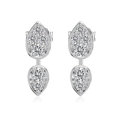 Oem Odm Wholesale Fresh Style S925 Silver Dangle Stud Earrings for Women Gifts 5A Cubic Zircon Waterdrop Pear Drop Earring