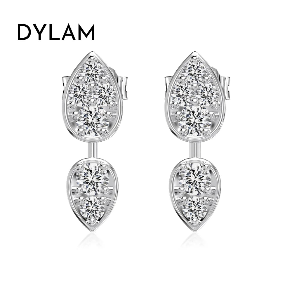 KAKODIY Fresh Style 925 Sterling Silver Earrings Women's Gift 5A Cubic Zircon Water Drop Pear Earrings