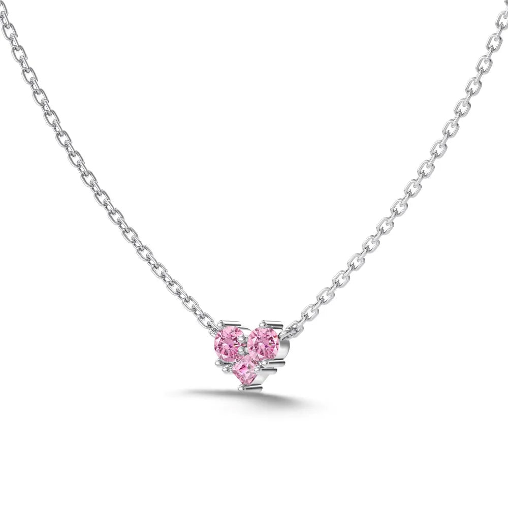 Minimalist Design Fashion Jewelry S925 Silver Rhodium 18K Gold Plated Tiny Love Heart Pendant Necklaces with 5A Zirconia