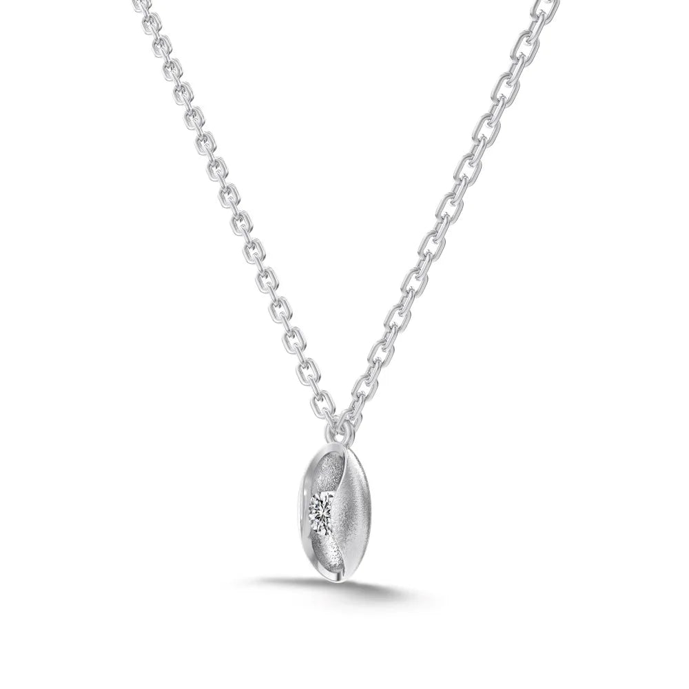 Chic Charm Design Fine Jewelry 925 Sterling Silver Link Chain Solitaire 5A Cubic Zirconia Elegance Oval Pendant Necklace