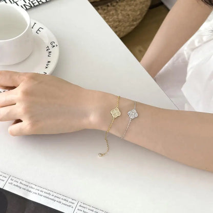 925 Sterling Silver Clover Chain Bracelet DY150437 product image 3