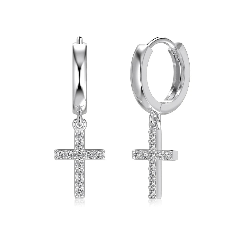 KAKODIY Jewelry Exquisite 925 Sterling Silver 5A Cubic Zirconia Miniature Religious Cross Pendant Earrings Women's Daily Jewelry - product image 1