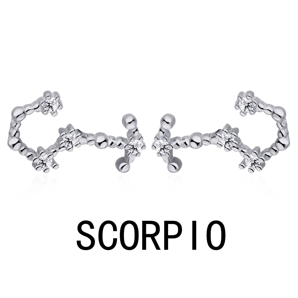 KAKODIY Aquarius Stud Earrings with Zircon 925 Sterling Silver Stud Christmas Gift Luxury Earrings Fashion
