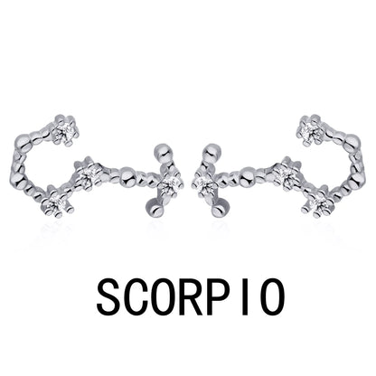 KAKODIY Aquarius Stud Earrings with Zircon 925 Sterling Silver Stud Christmas Gift Luxury Earrings Fashion