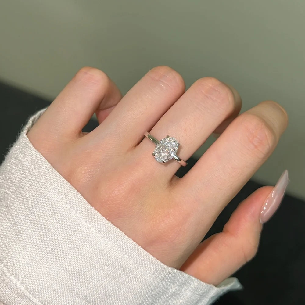 925 Silver CZ Bridal Engagement Ring DY121064 product image 5