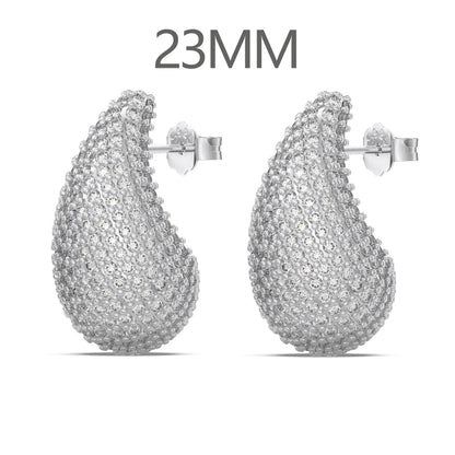 KAKODIY Luxury Jewelry Stud Earrings 14K Gold Plate Sterling Silver 925 Water Drop Earrings
