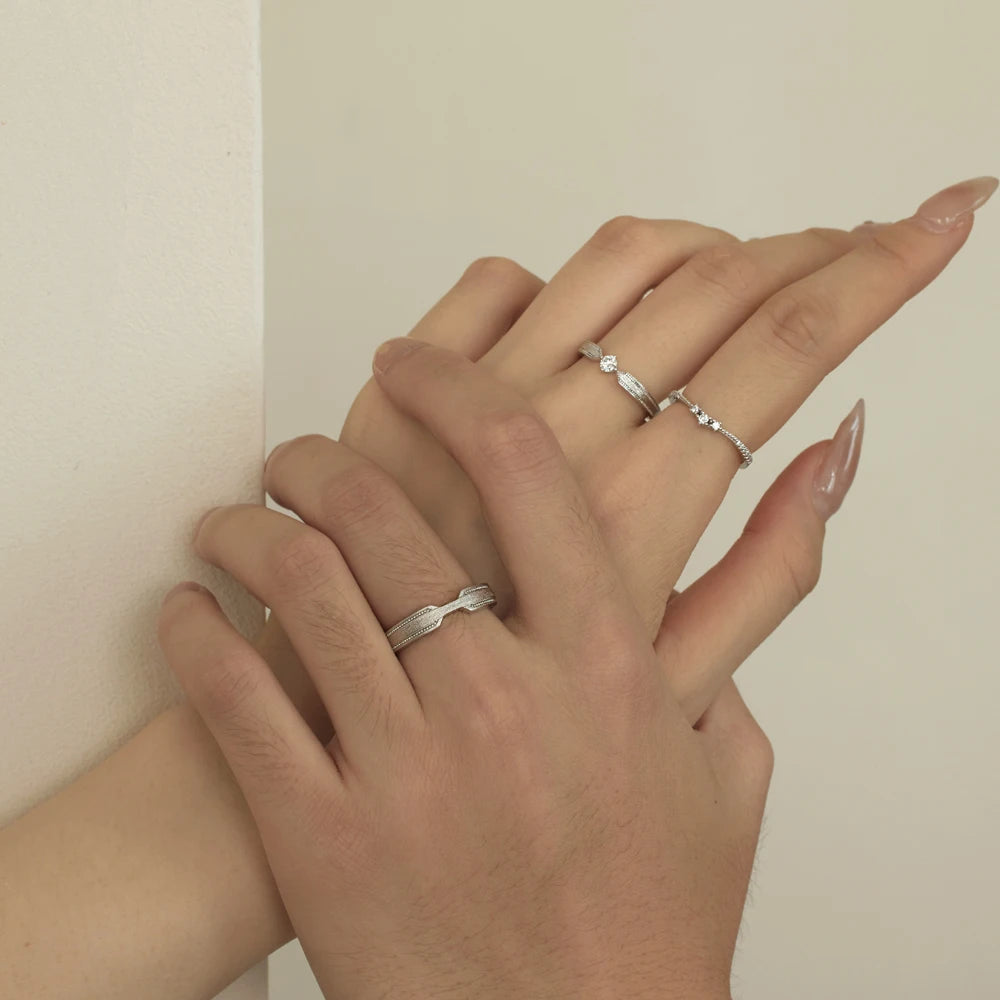 925 Sterling Silver CZ Personalized Wedding Ring product image 5