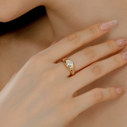 925 Sterling Silver Heart CZ Wedding Ring DY121110 product image 4