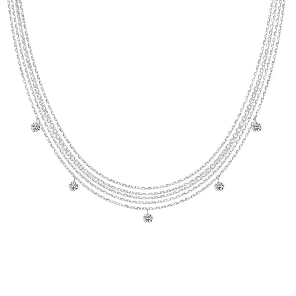 925 Silver CZ Statement Pendant Necklace DY191361 product image 5