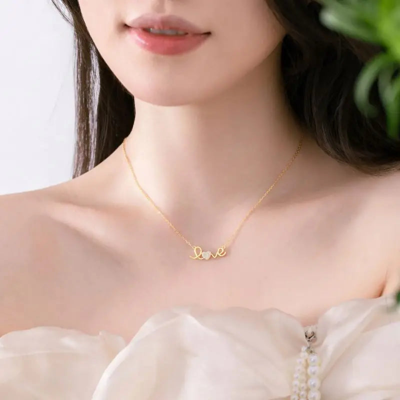 925 Sterling Silver Heart CZ Initial Necklace product image 6
