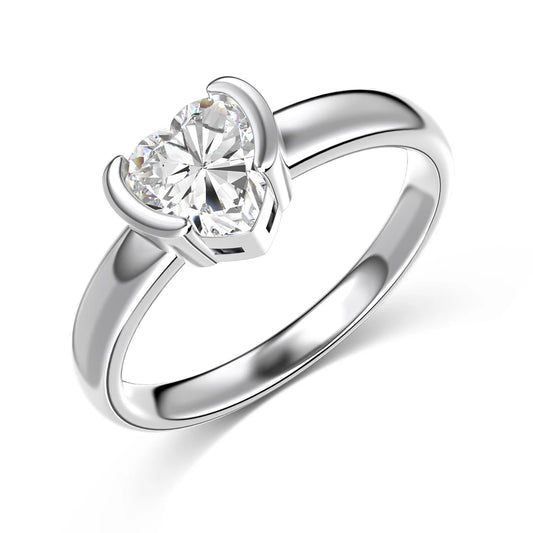 Heart Cubic Zirconia Engagement 925 Sterling Silver Ring by KAKODIY - product view 8