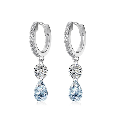 KAKODIY Luxury Zircon Drop Pendant 14K Gold Plated Earrings 925 Sterling Silver Fine Jewelry Earrings
