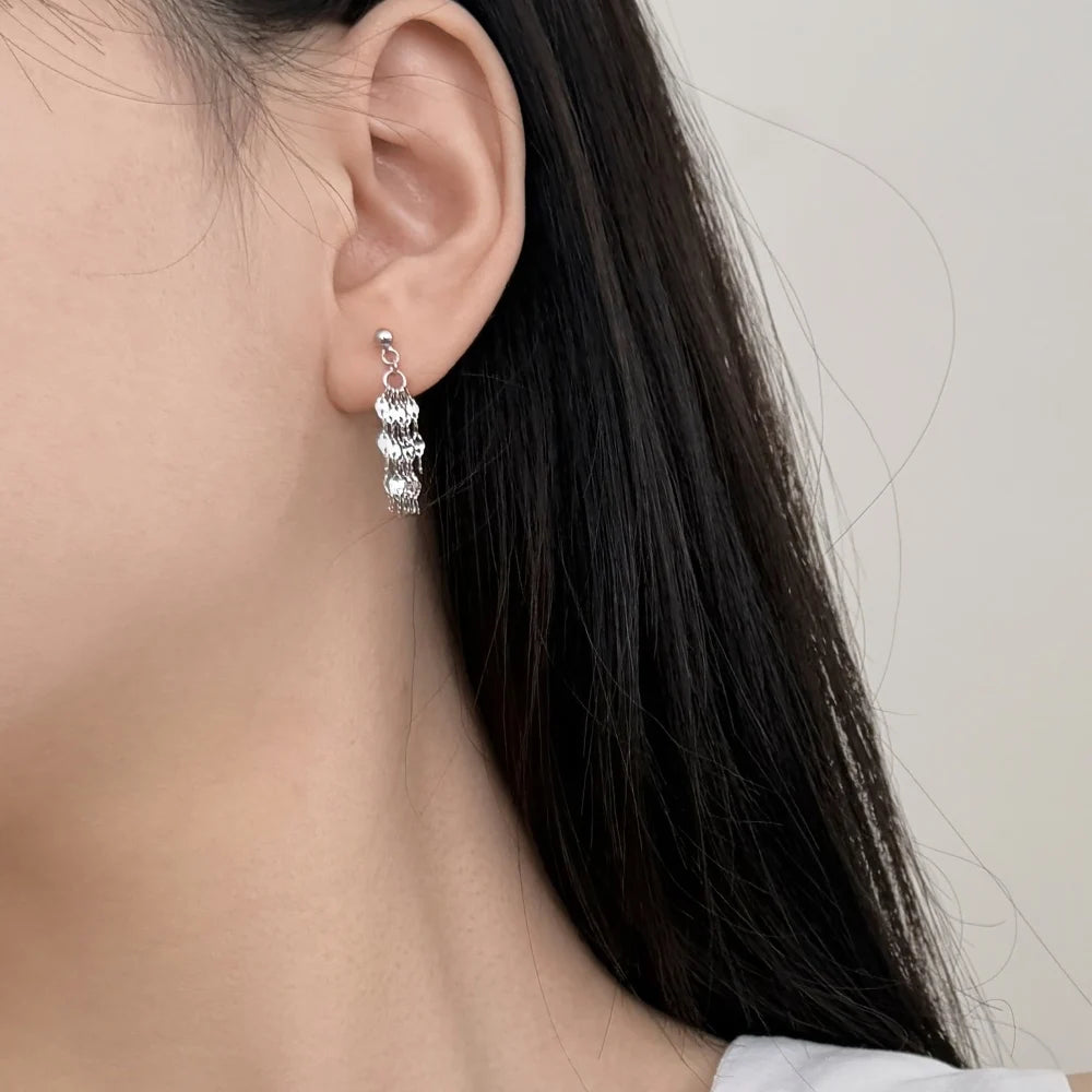 KAKODIY Multilayer Disc Earrings 18K Gold Rhodium Plated Geometric Tassel Earrings 925 Sterling Silver Bohemian Jewelry - product image 4