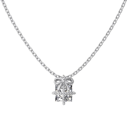 Tiny Delicate Women Jewelry Hypoallergenic Rhodium 14K Gold Plated Sterling Silver 5A Zirconia Gift Box Pendant Necklace