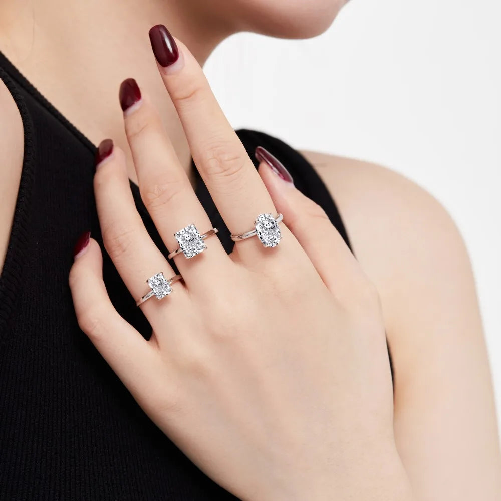 925 Silver CZ Bridal Engagement Ring DY120849 product image 3