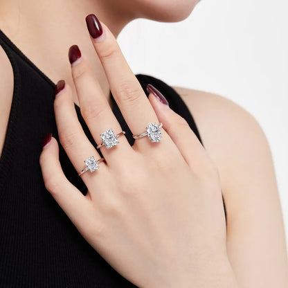 925 Silver CZ Bridal Engagement Ring DY120849 product image 3