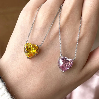 925 Sterling Silver Heart 8A CZ Pendant Necklace product image 4