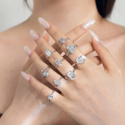 925 Silver 8A CZ Bridal Engagement Ring DY121072 product image 5