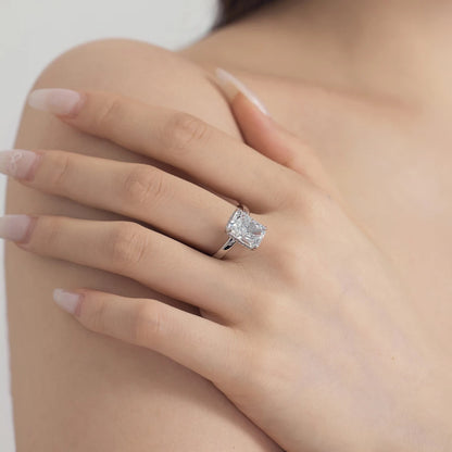 Fashion Women Jewelry Wedding Band Sterling Silver 8A Crushed Iced Out Cut Cubic Zirconia Engagement Bridal Rings
