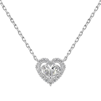 925 Silver Heart CZ Pendant Necklace DY190799 product image 7