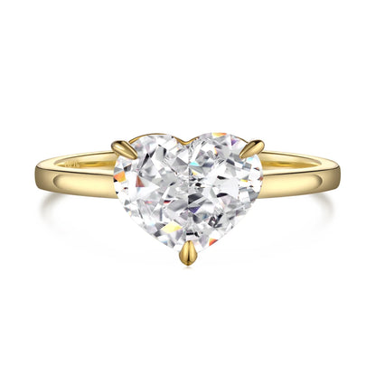 925 Sterling Silver Heart 5A CZ Stacking Ring by KAKODIY