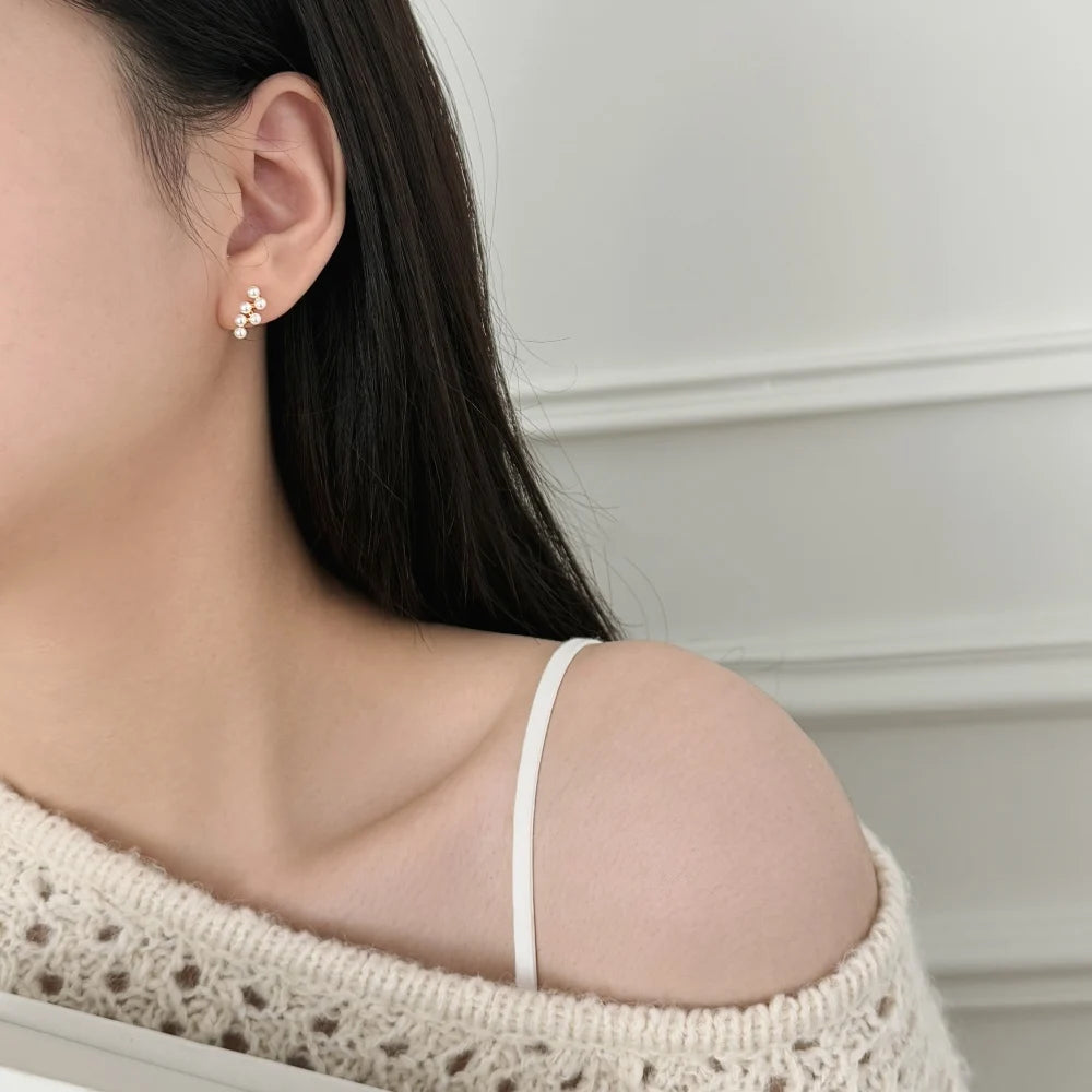KAKODIY elegant small design 925 Sterling Silver boutique fashion freshwater pearl grape shape earrings can be customized women's boutique accessories - product image 4