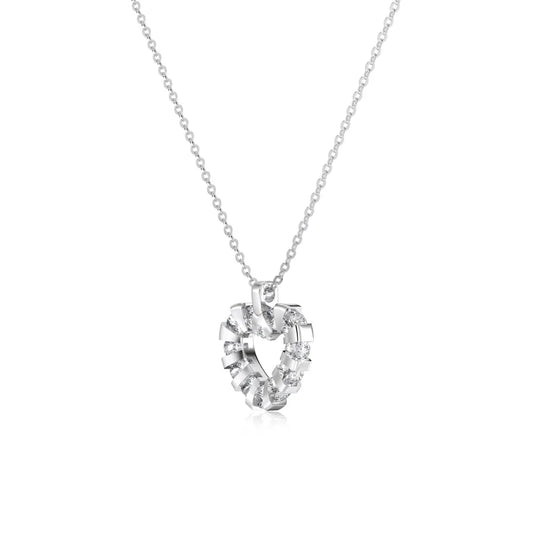 925 Silver Heart 5A CZ Pendant Necklace DY191802 product image 7