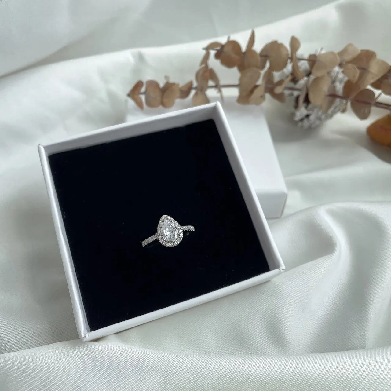 925 Silver Teardrop CZ Engagement Ring TL120005 product image 5