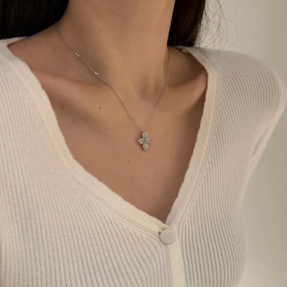 925 Sterling Silver Clover Lariat Necklace product image 3