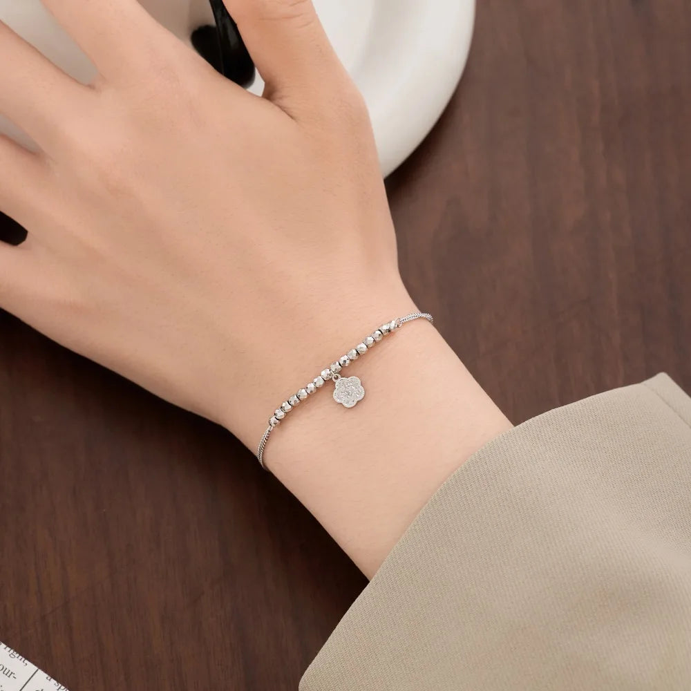 925 Sterling Silver Flower Statement Bangle product image 4