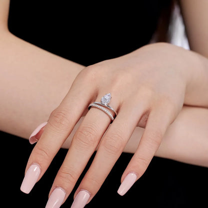 925 Silver Teardrop CZ Engagement Ring DY121021 product image 5