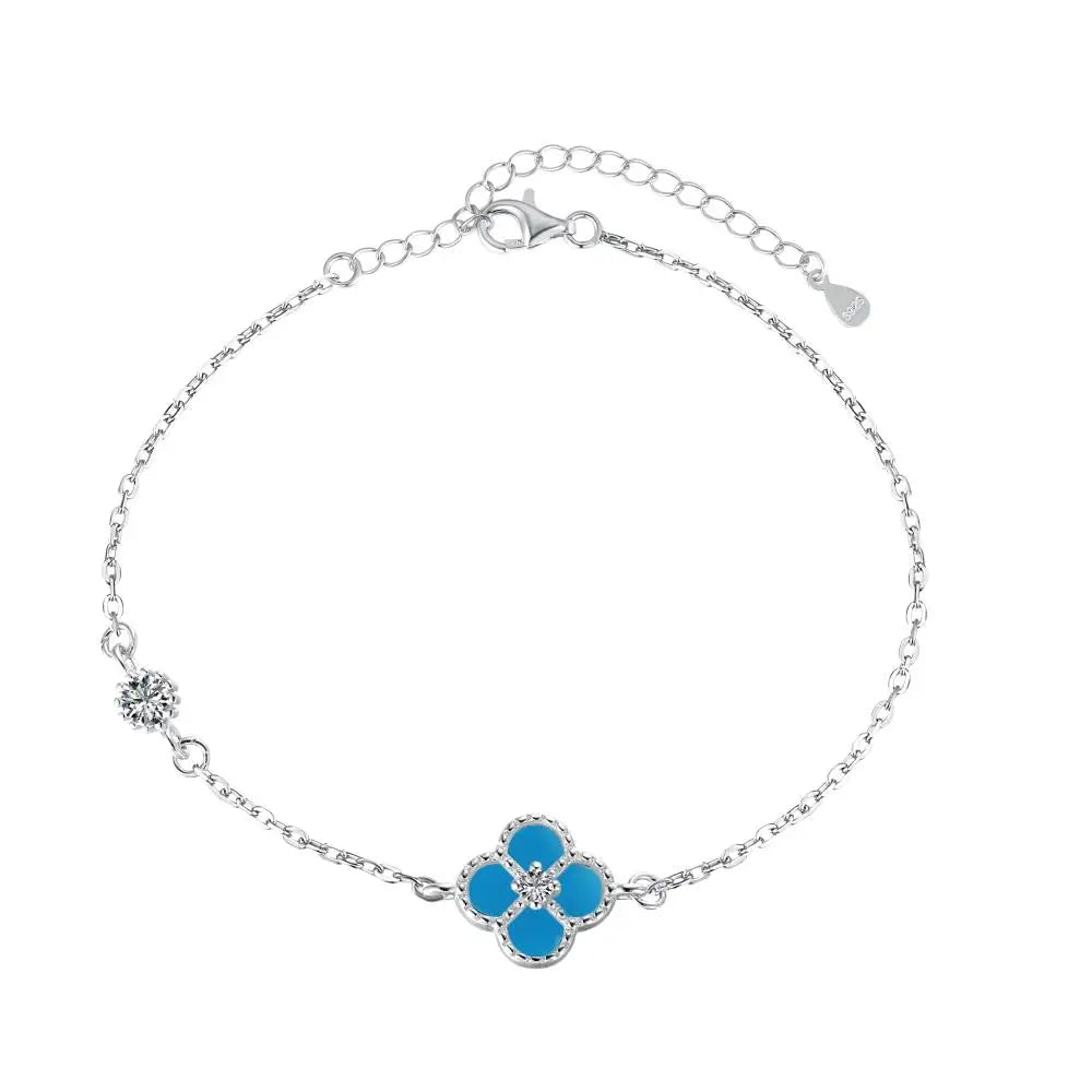 925 Sterling Silver Clover Charm Bracelet product image 7