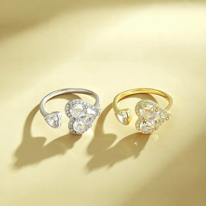 925 Silver Heart CZ Engagement Ring DY120723 product image 3