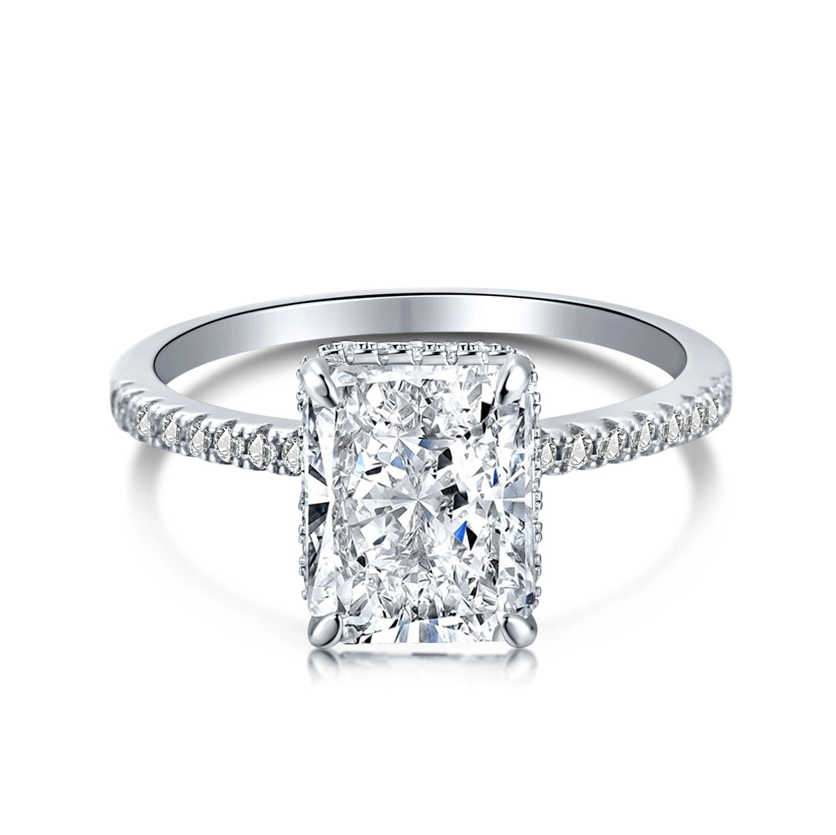 925 Silver CZ Minimalist Engagement Ring DY120099 product image 9