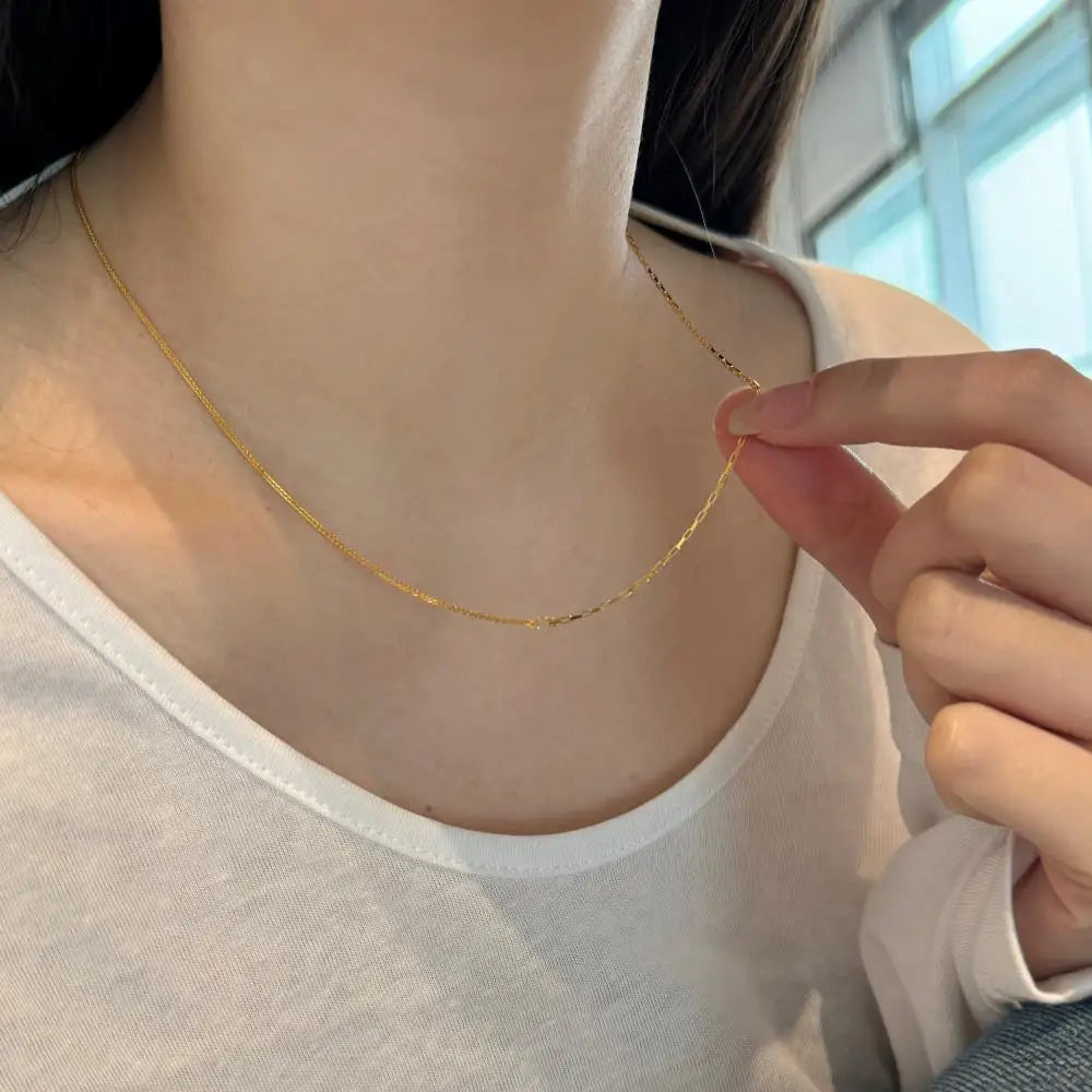 925 Silver Minimalist Chain Necklace DY191371 product image 5