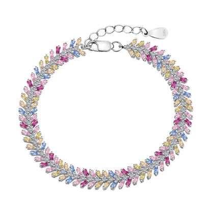 Wholesale Candy Color Jewelry Simple Ins Designer Bracelet Handmade Sterling Silver S925 Rainbow Tennis Bracelets Women