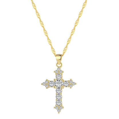 925 Silver Cross CZ Pendant Necklace DY190103 product image 7