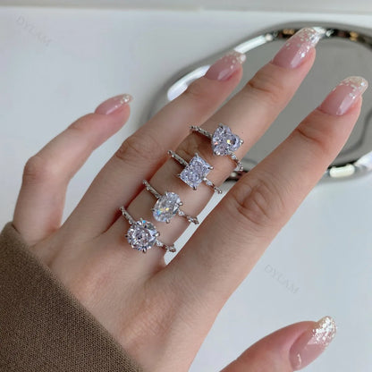 925 Silver 5A CZ Bridal Wedding Ring DY120660 product image 3