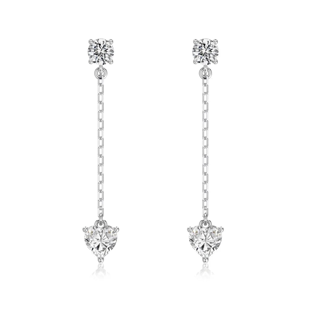 KAKODIY Charm Boutique Fashion Accessories 925 Sterling Silver Earrings Tassel 5A Cubic Zirconia Love Stud Earrings Lady Gift Daily - product image 1