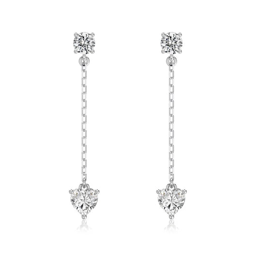 KAKODIY Charm Boutique Fashion Accessories 925 Sterling Silver Earrings Tassel 5A Cubic Zirconia Love Stud Earrings Lady Gift Daily - product image 1