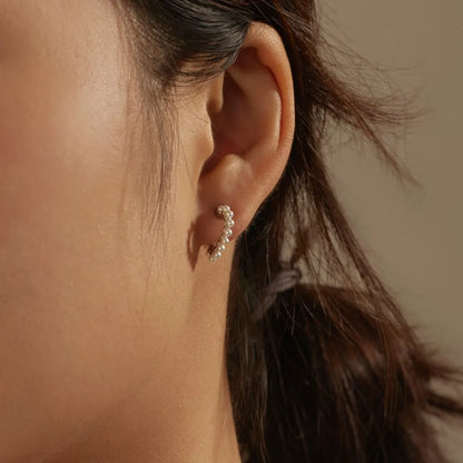 Elegant Classic Design S925 Sterling Silver Jewelry 18K Gold Plated Stud Earring Shell Pearl Heart Hoop Earrings for Women