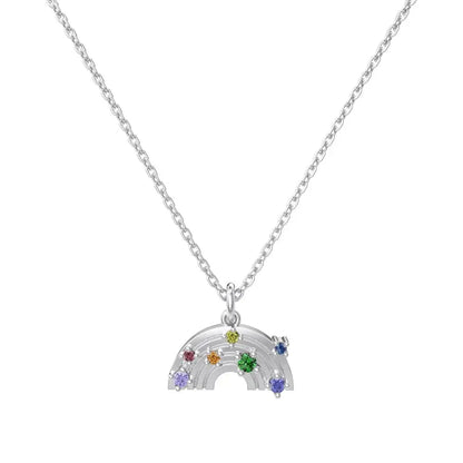 925 Sterling Silver Bow CZ Pendant Necklace by KAKODIY