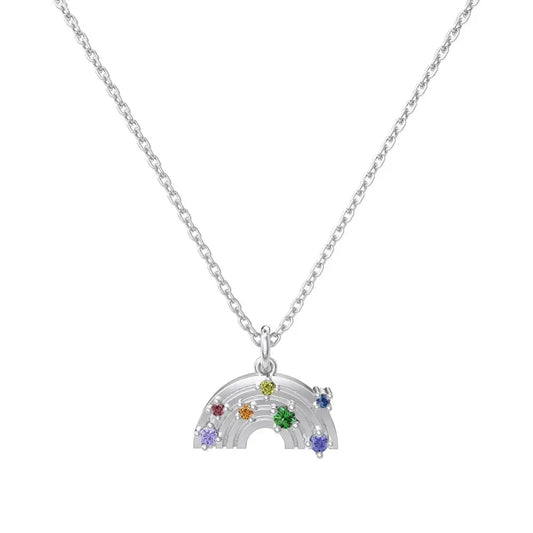 925 Sterling Silver Bow CZ Pendant Necklace by KAKODIY