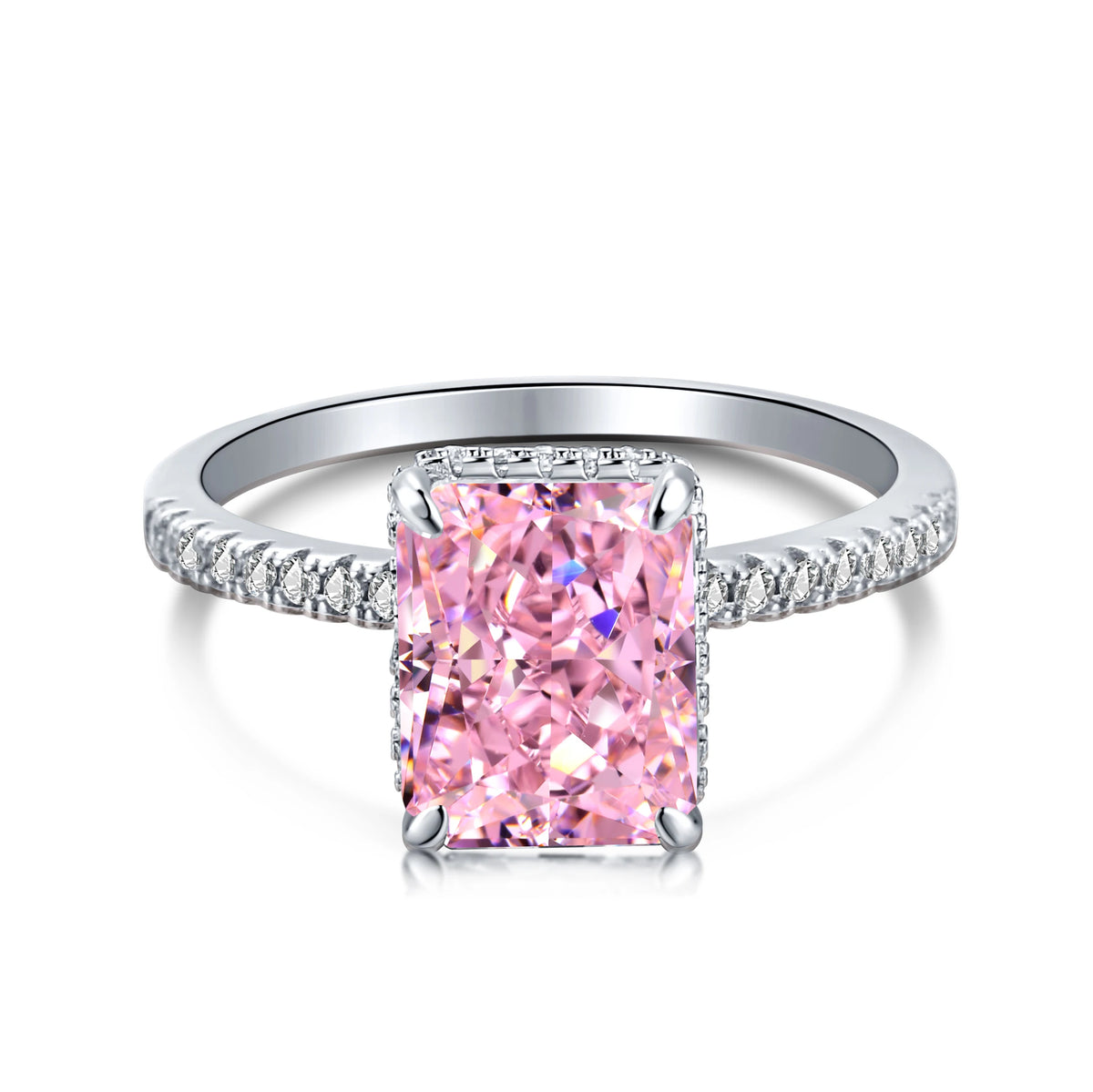 925 Silver CZ Minimalist Engagement Ring DY120099 product image 7