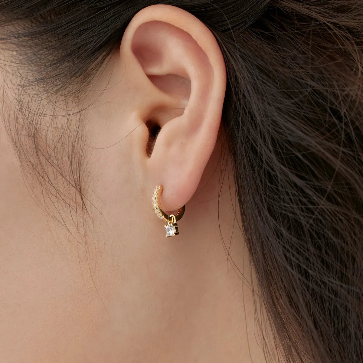 Hot Sale Original Design Cz Zirconia Jewelry for Women S925 Silver Huggies Earring 18K Gold Plated Hoop Earrings for Women