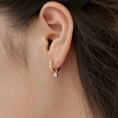 Hot Sale Original Design Cz Zirconia Jewelry for Women S925 Silver Huggies Earring 18K Gold Plated Hoop Earrings for Women