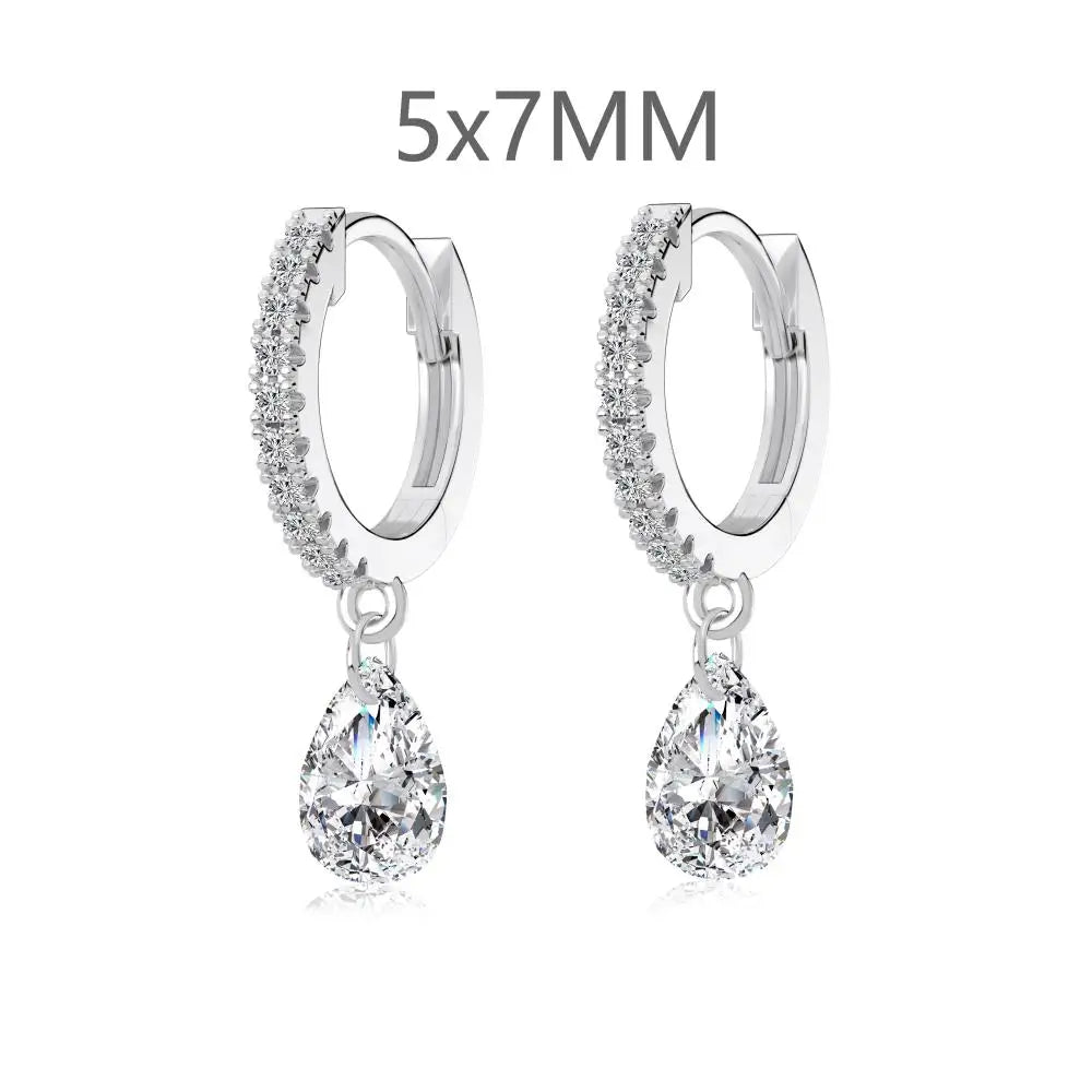 KAKODIY Fashion Drop Zircon Pendant 14K Gold Plated Earrings 925 Sterling Silver Fine Jewelry Earrings