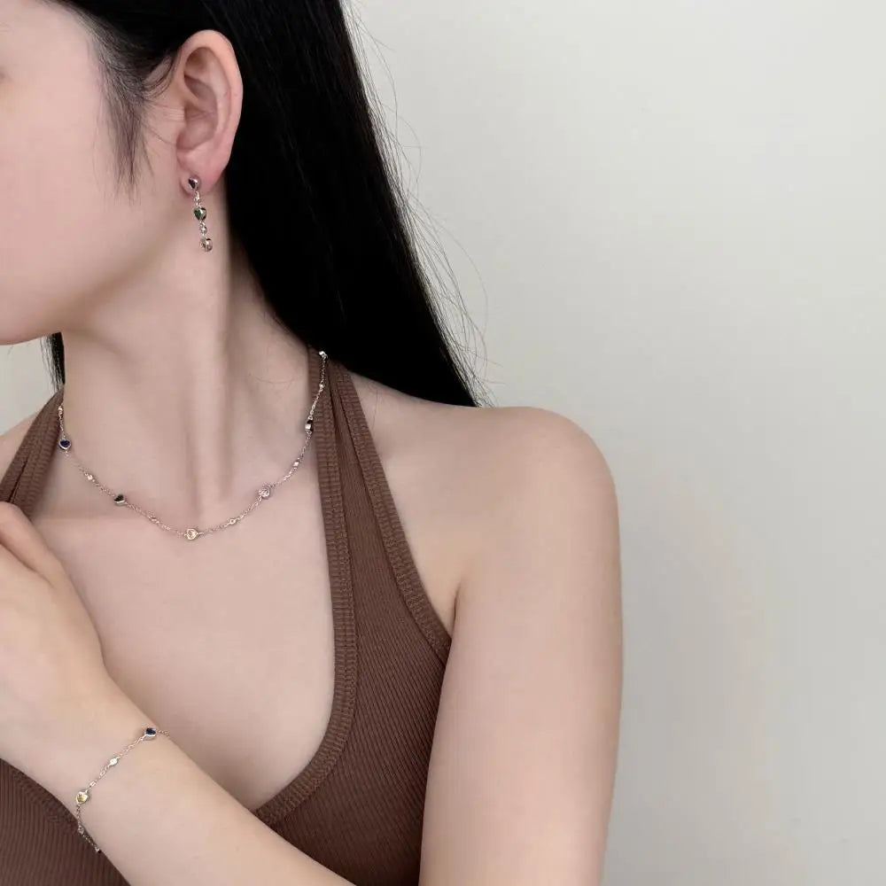 925 Sterling Silver Heart Chain Bracelet DY150632 product image 6