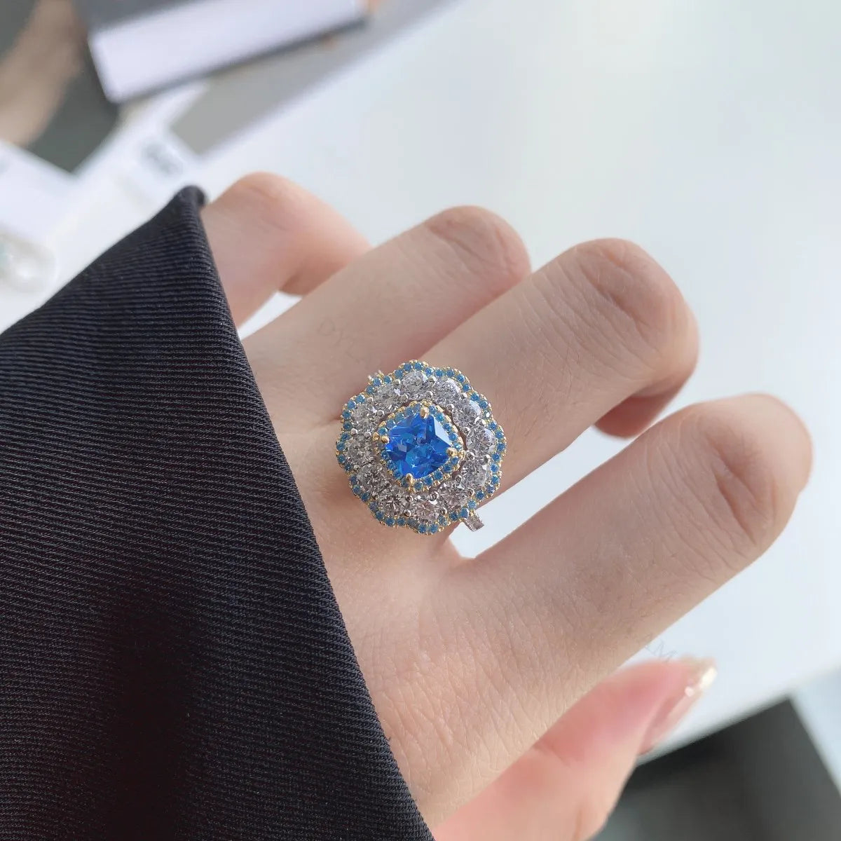 925 Sterling Silver Sapphire CZ Wedding Ring product image 2