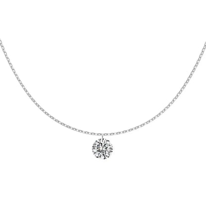 925 Silver CZ Statement Pendant Necklace DY191187 by KAKODIY